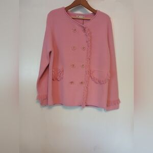 Pink Double-Breasted Pea Coat